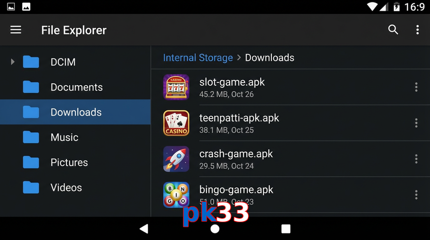 Main screen of Pk33 gameapk page for PK players